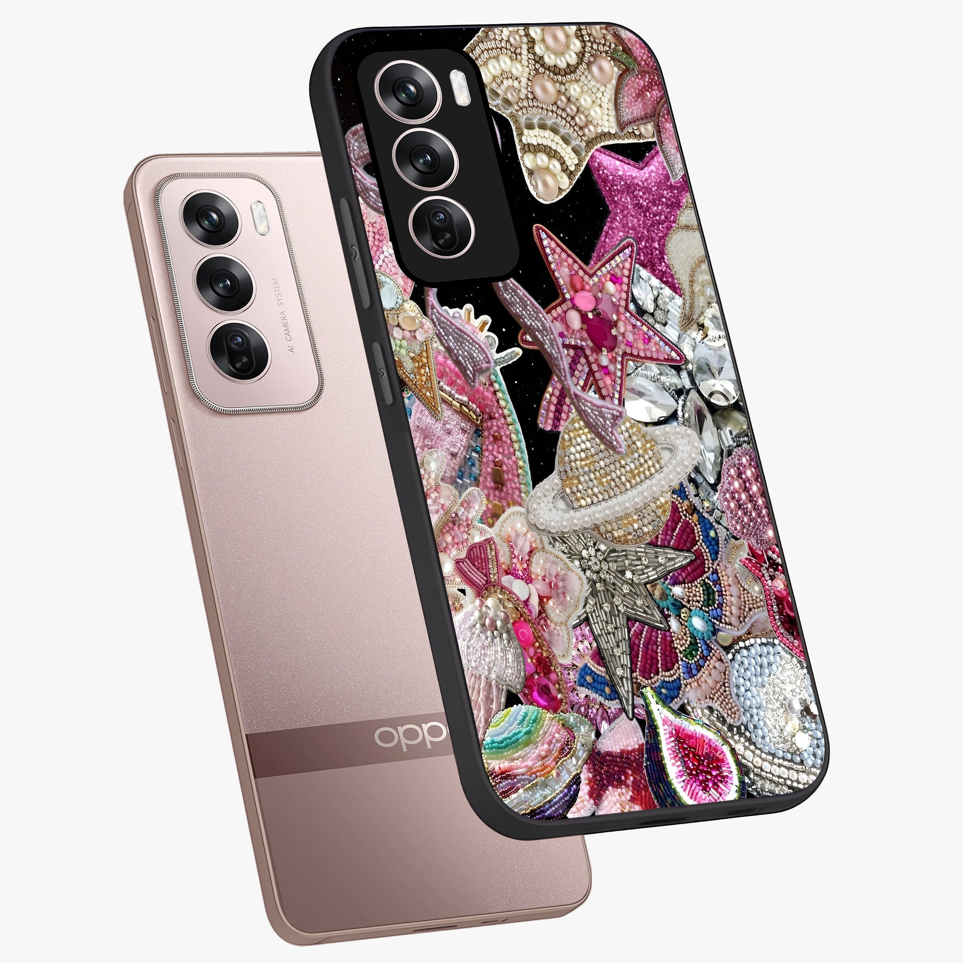 Starlit Jewel Dream Glass Case displayed in angled mockup highlighting glowing celestial jewel design with dreamy aesthetic.