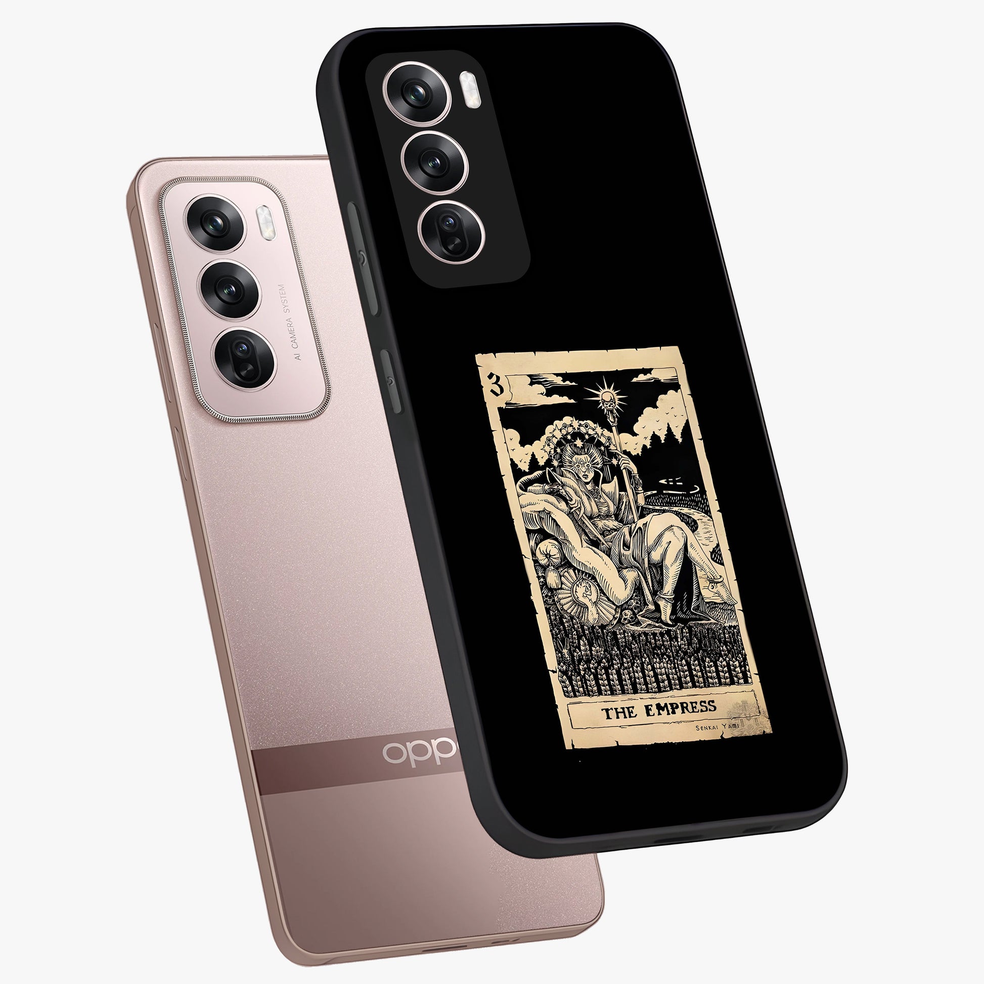 The Empress Glass Case displayed in angled mockup highlighting elegant royal design with majestic aesthetic style.