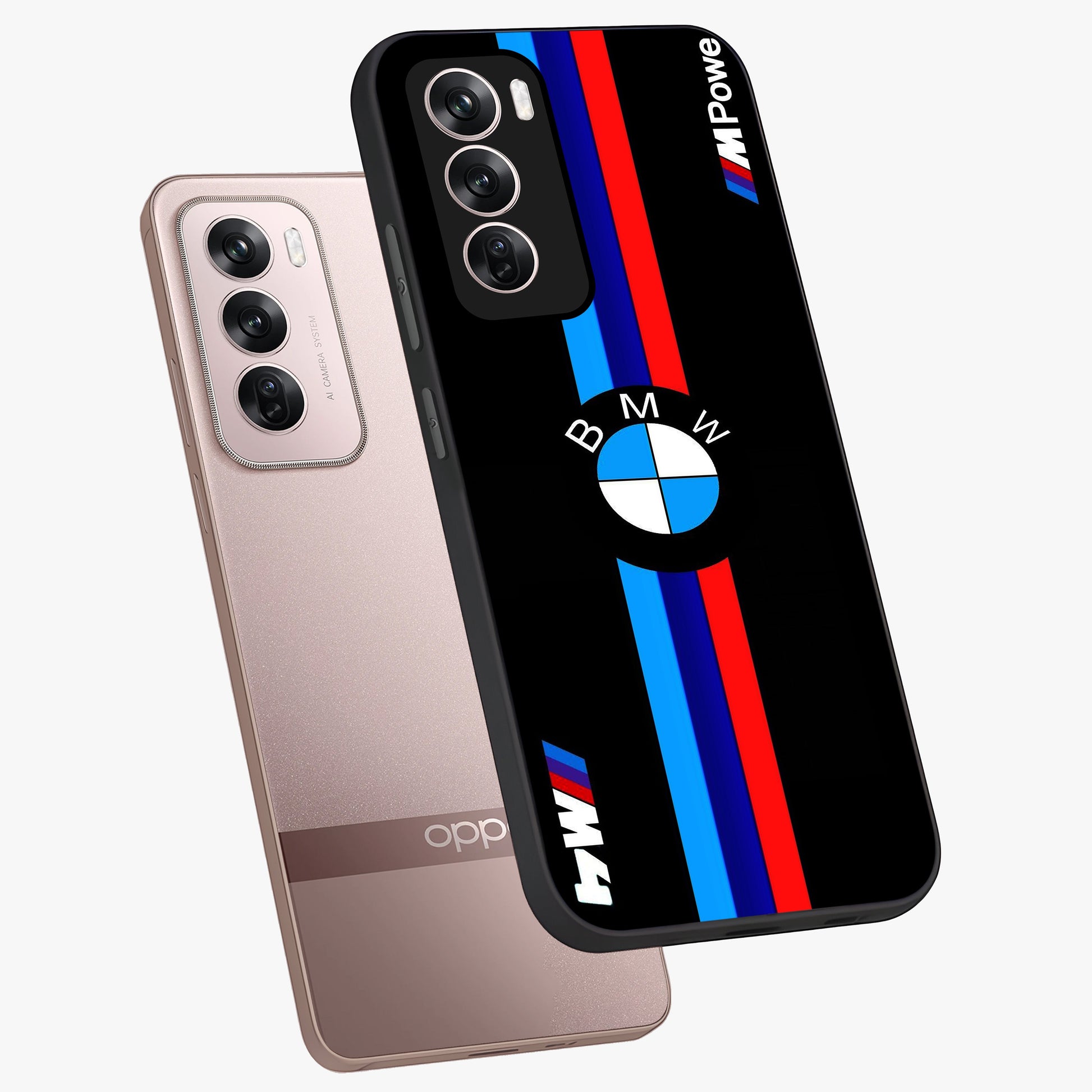 Turbo BMW Beast Glass Case displayed in angled mockup highlighting sleek racing car design with bold automotive aesthetic.