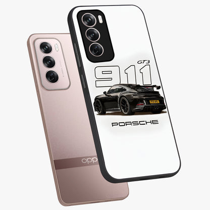 Turbo Legacy Icon Glass Case displayed in angled mockup highlighting dynamic automotive design with performance aesthetic.