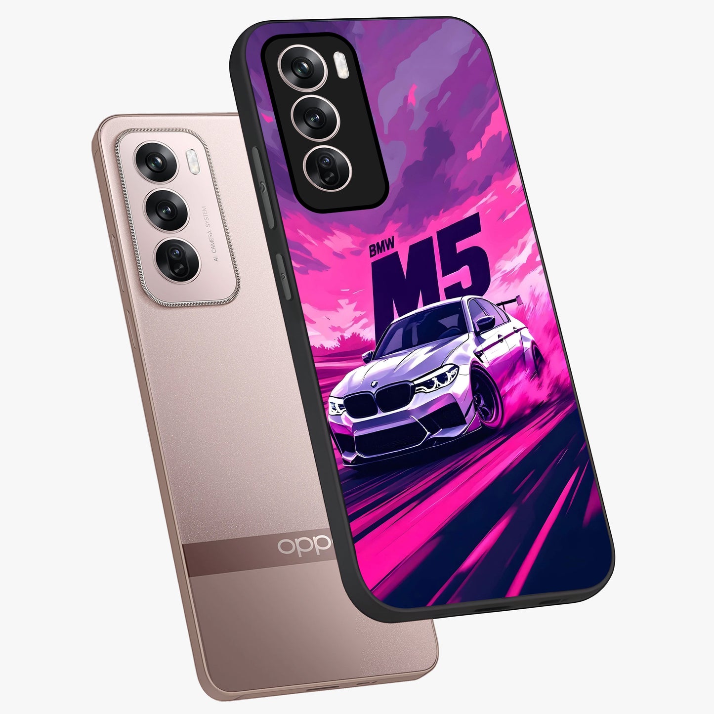 Velocity Drift Pulse Glass Case displayed in angled mockup highlighting dynamic drift design with sporty automotive aesthetic.