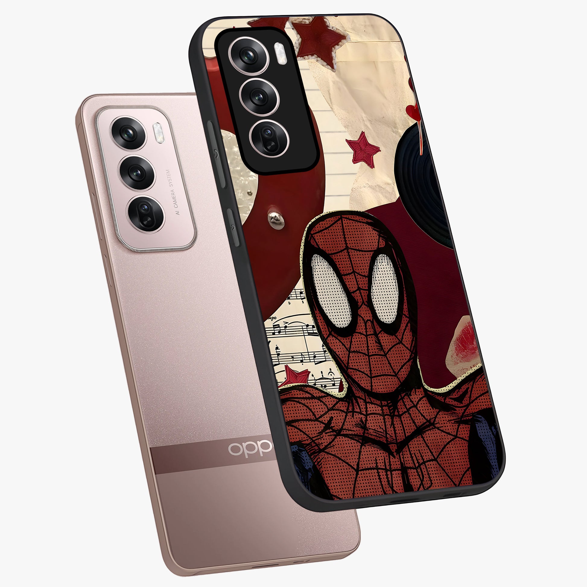 Web Warrior Vibes Glass Case displayed in angled mockup highlighting dynamic web design with comic style aesthetic.