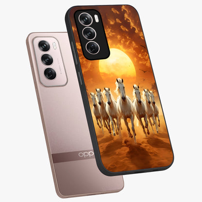 Wild Sunset Majesty Glass Case displayed in angled mockup highlighting vibrant sunset sky design with scenic aesthetic.