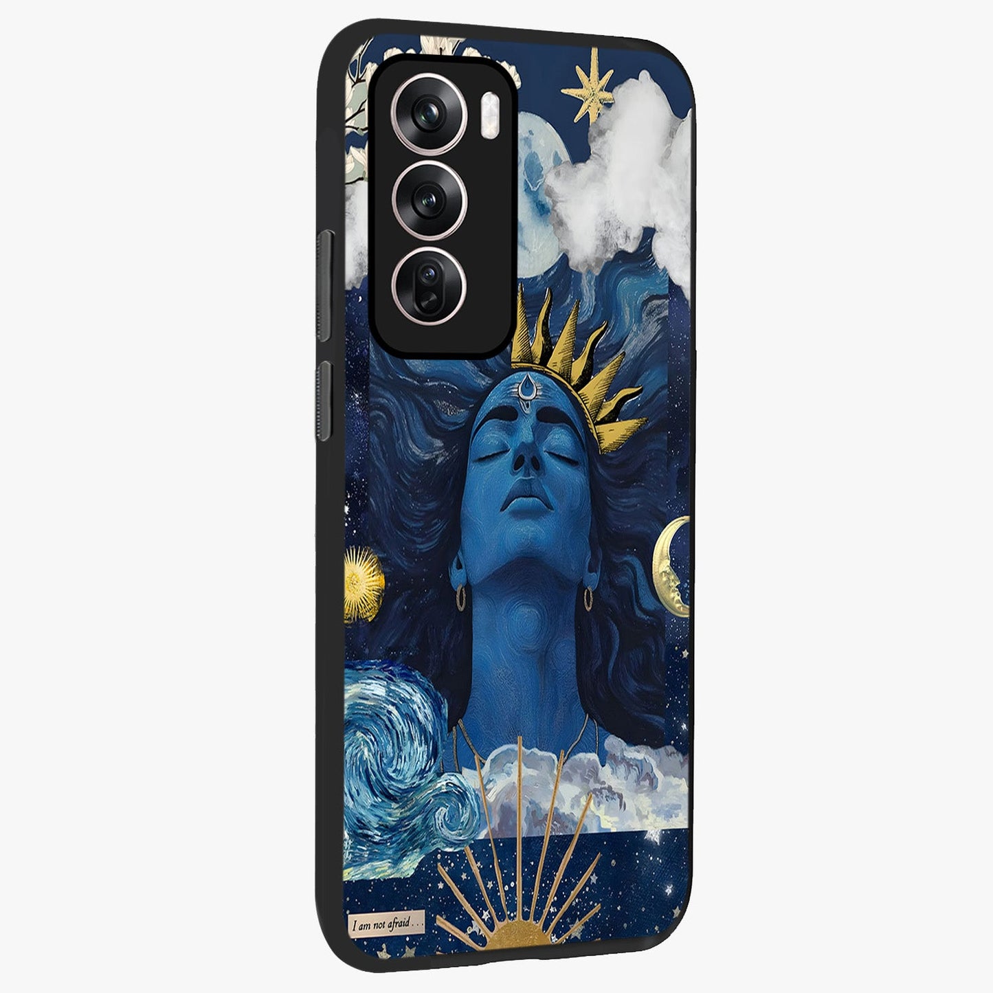 Aesthetic Lord Shiva Glass Case upright view showcasing powerful Lord Shiva artwork with devotional theme.