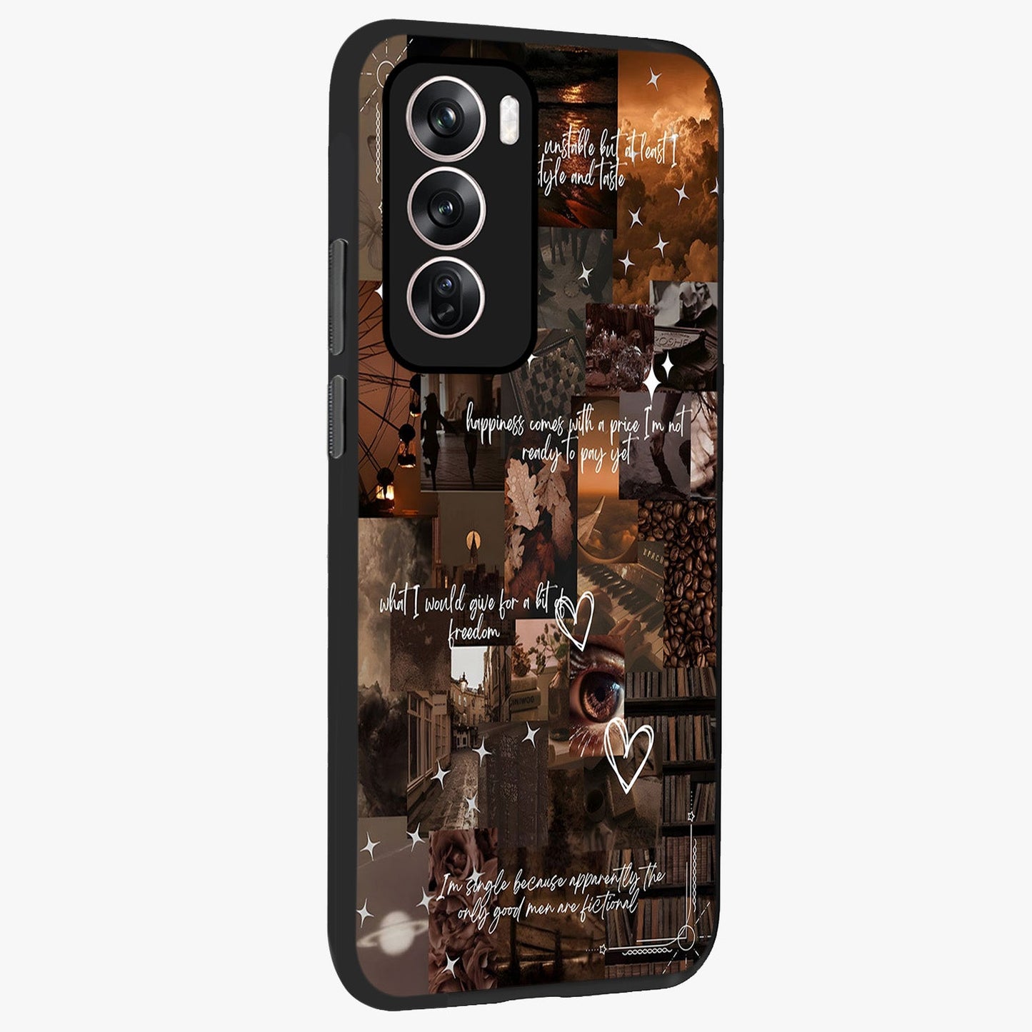 Bittersweet Aesthetic Chaos Glass Case upright view showcasing bold artistic chaos design with modern aesthetic style.