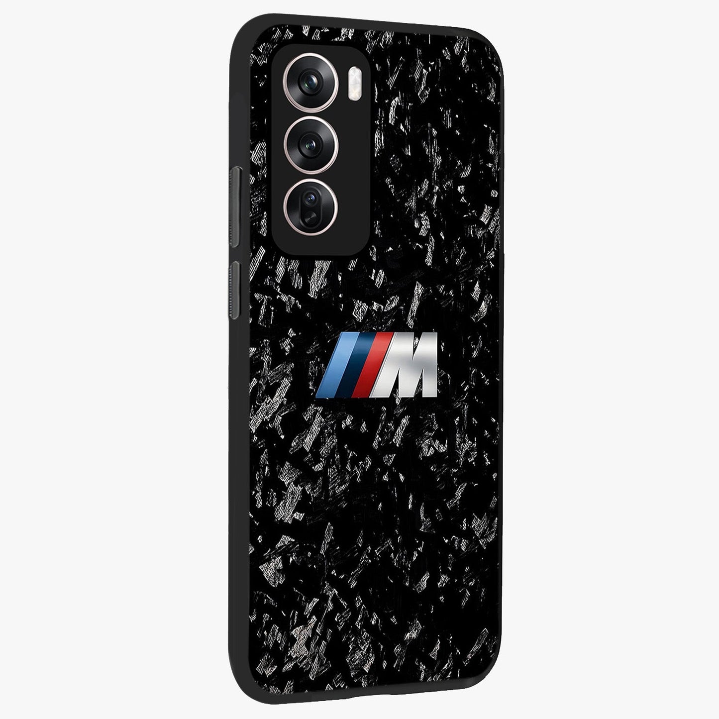 Carbon Speed Mark Glass Case upright view showcasing modern carbon speed graphic with bold automotive theme.