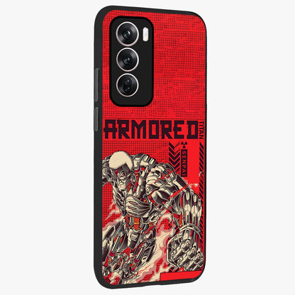 Crimson Mecha Titan Glass Case upright view showcasing dynamic robotic titan design with sci-fi inspired theme.