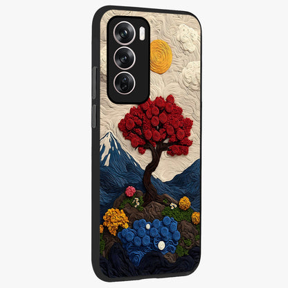 Eternal Nature Tapestry Glass Case upright view showcasing elegant nature tapestry design with decorative style.