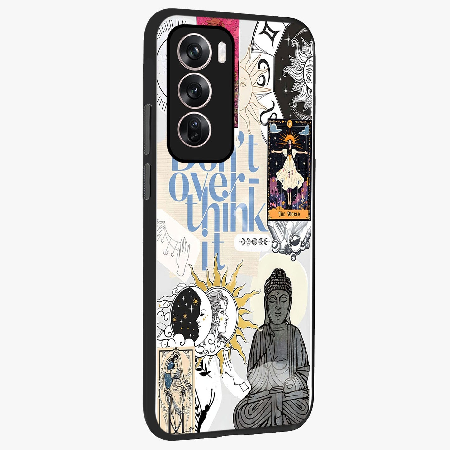 Ethereal Thoughts Glass Case upright view showcasing delicate artistic composition with peaceful dreamy theme.