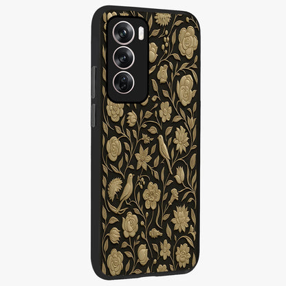 Golden Evil Eye Mandala Glass Case upright view showcasing decorative evil eye mandala artwork with spiritual aesthetic style.