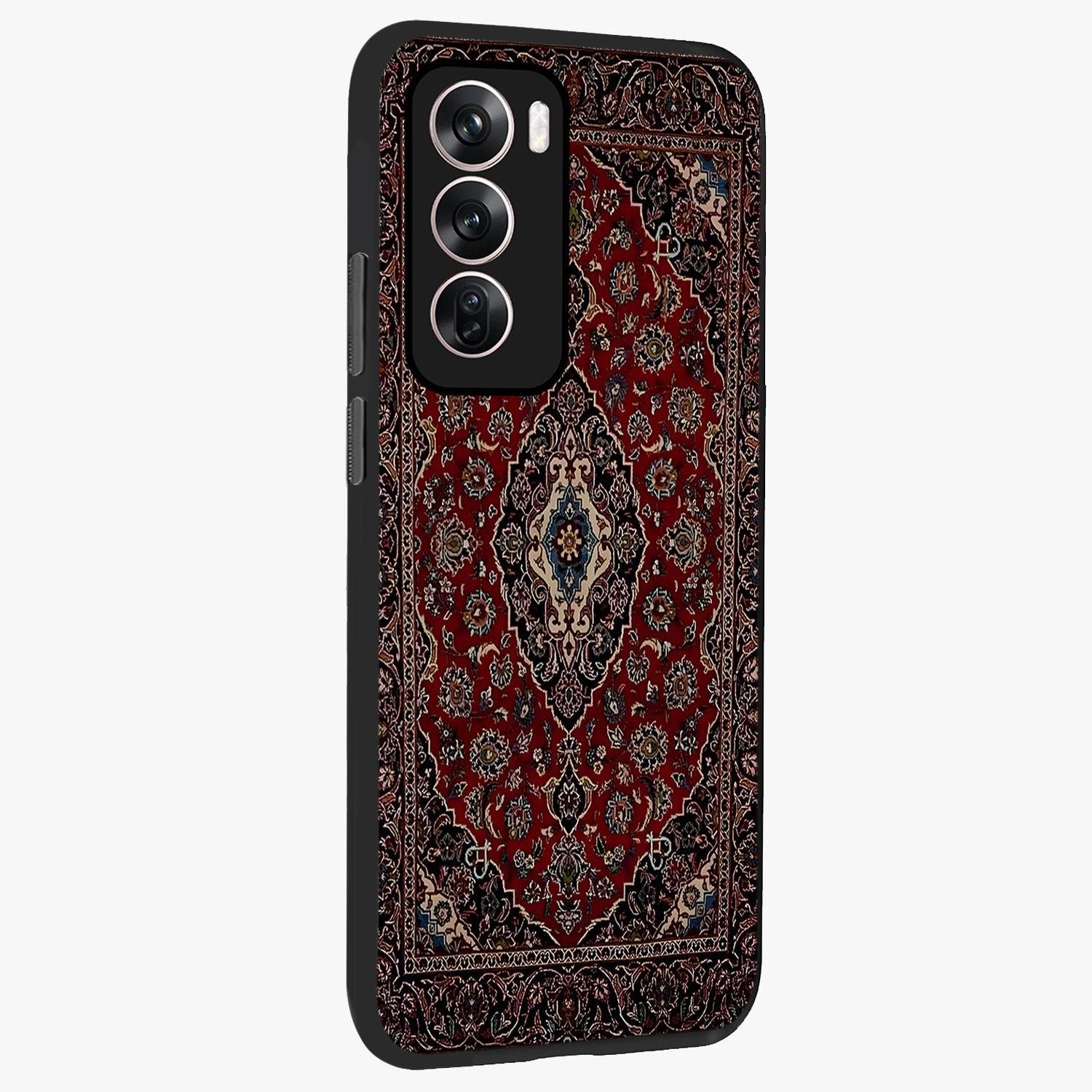 Heritage Carpet Royale Glass Case upright view showcasing detailed ornamental artwork with luxurious traditional theme.
