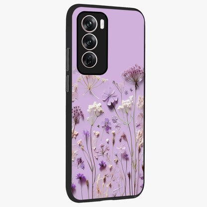 Lavender Blossom Dream Glass Case upright view showcasing delicate lavender blossom artwork with peaceful floral theme.