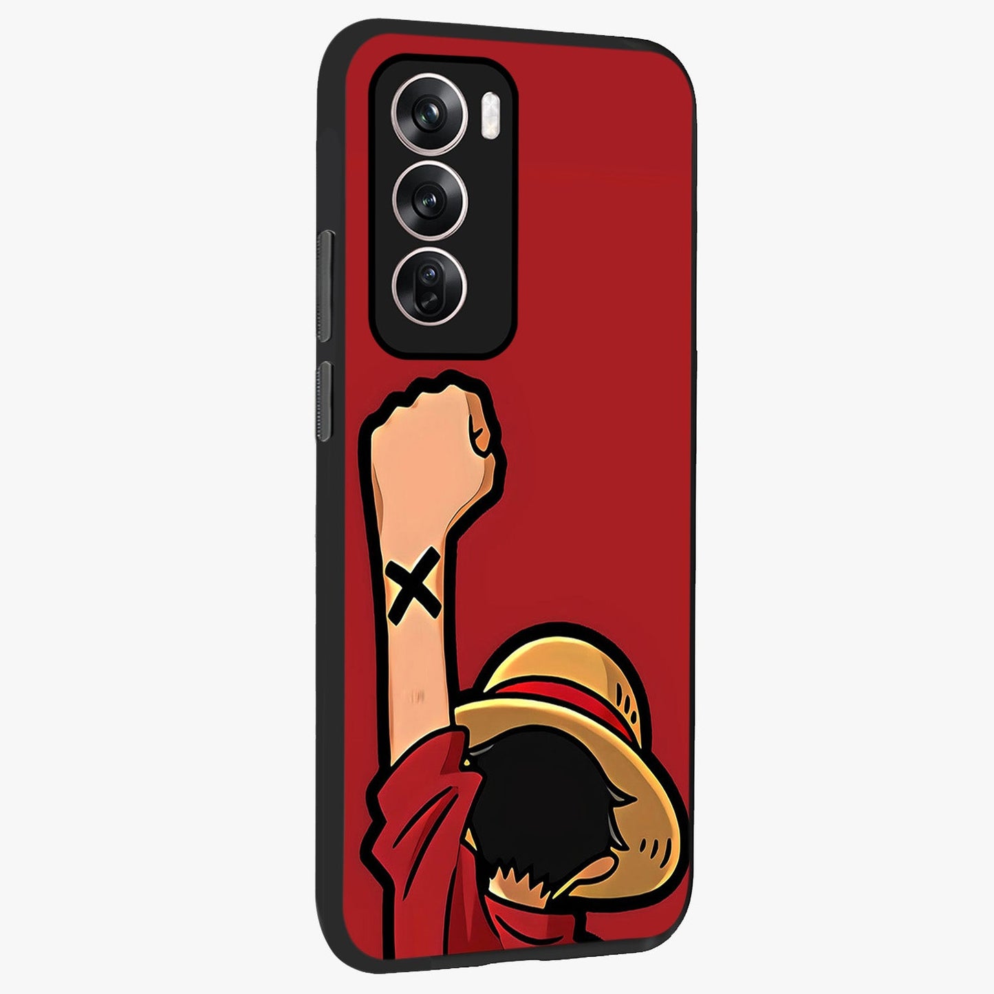 Luffy X Spirit Glass Case upright view showcasing striking anime artwork with adventurous character theme.