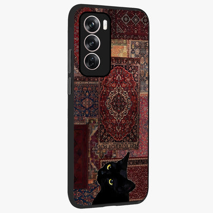 Regal Magic Cat Apple Glass Case upright view showcasing charming cat artwork with playful magical theme.