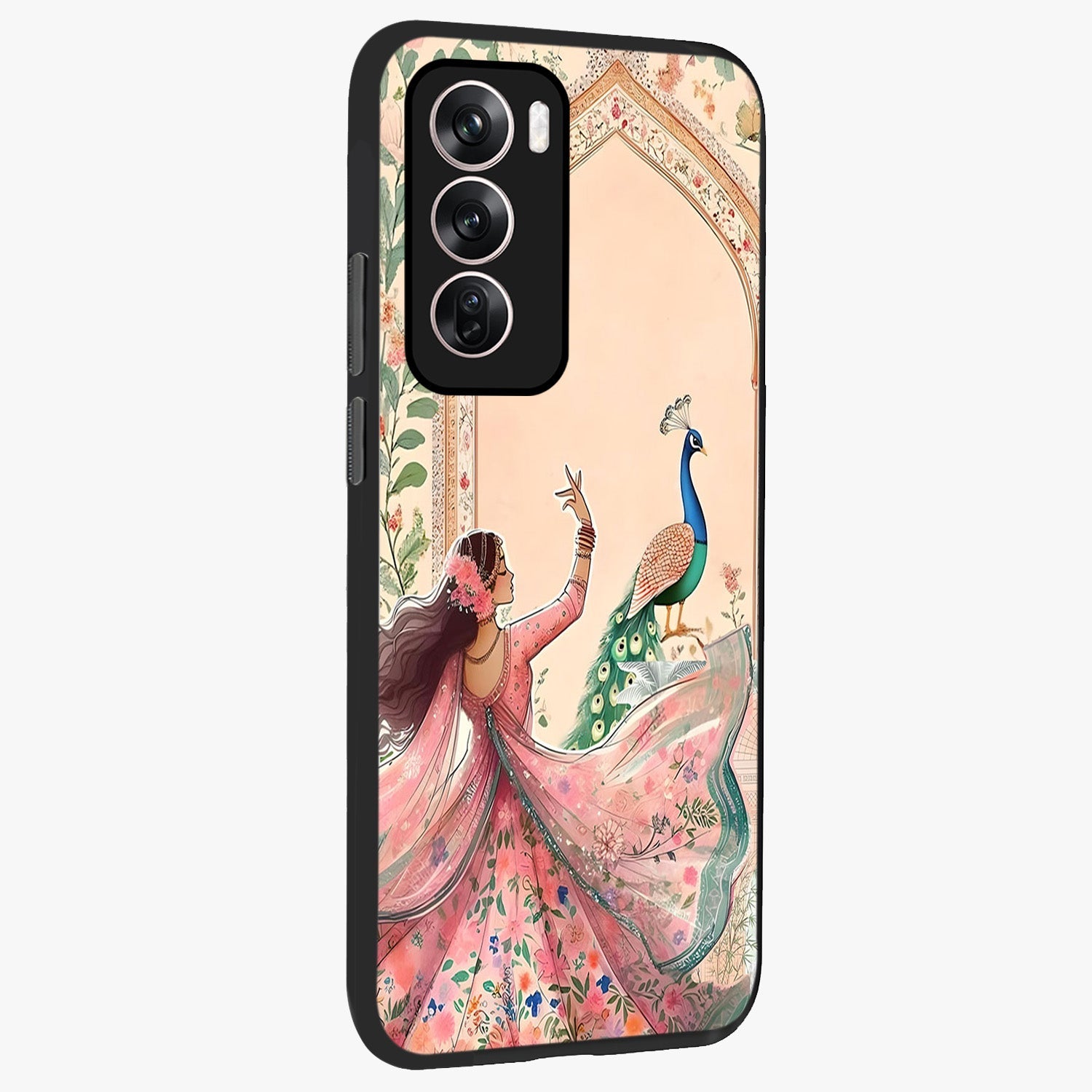 Royal Grace Muse Glass Case upright view showcasing stylish artistic artwork with sophisticated royal theme.