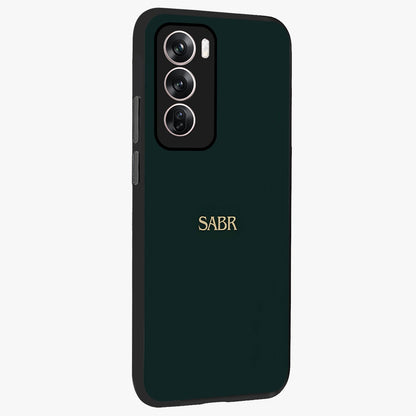 Sabr Minimal Patience Glass Case upright view showcasing calm minimalist artwork with motivational patience theme.