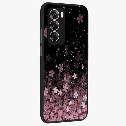 Small Starry Flowers Glass Case upright view showcasing charming floral artwork with dreamy starry theme.