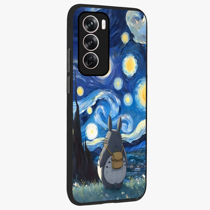 Totoro In Van Gogh Art Glass Case upright view showcasing creative character artwork with painterly artistic theme.