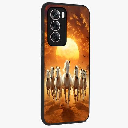 Wild Sunset Majesty Glass Case upright view showcasing dramatic sunset artwork with bold nature theme.