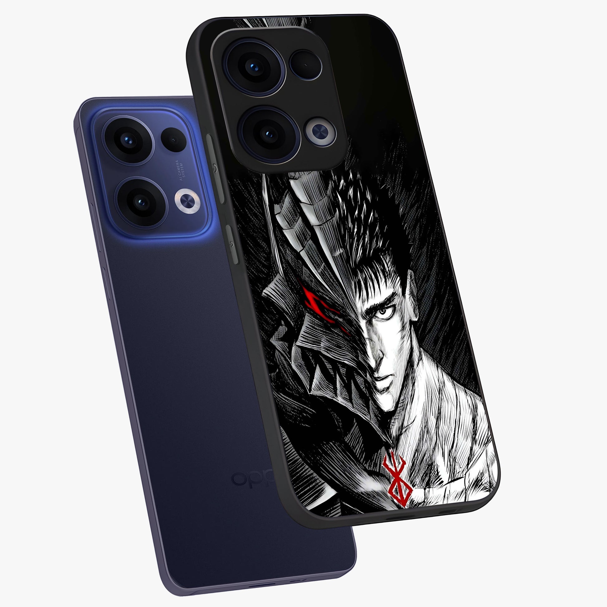 Berserker Blood Oath Glass Case displayed in angled mockup highlighting dark fantasy graphic design and powerful theme.