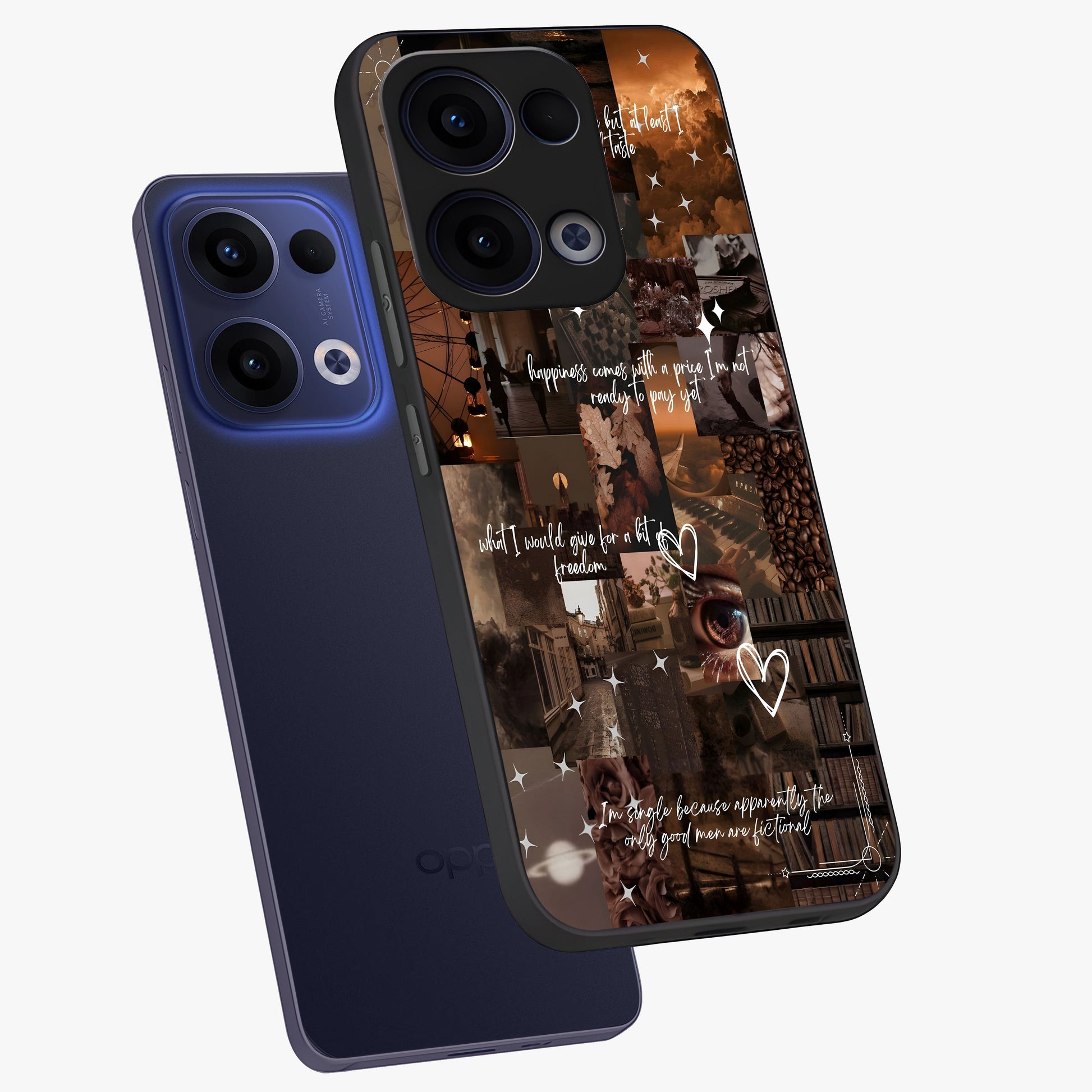 Bittersweet Aesthetic Chaos Glass Case displayed in angled mockup highlighting expressive abstract artwork and edgy aesthetic theme.