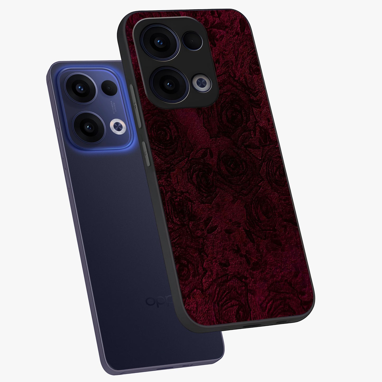 Crimson Fade Flow Glass Case displayed in angled mockup highlighting smooth gradient design with modern aesthetic style.