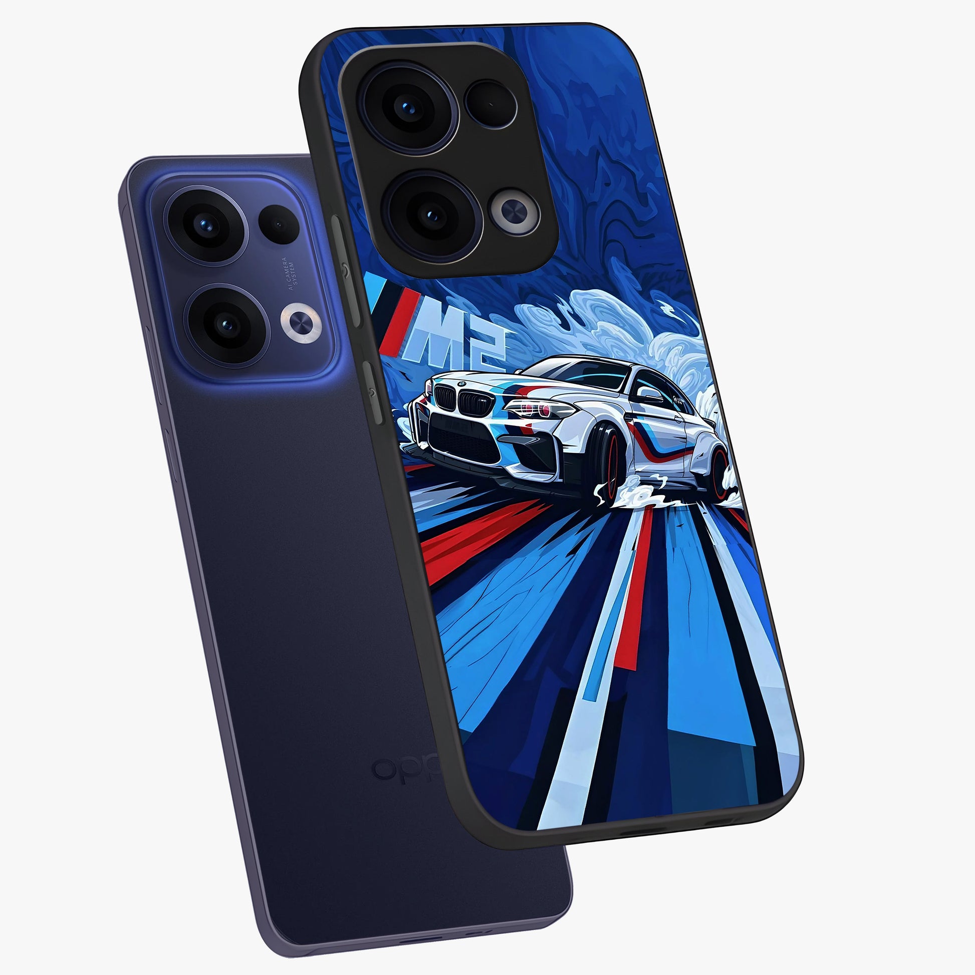 Drift Power Rush Glass Case displayed in angled mockup highlighting powerful drift car design with sporty aesthetic style.