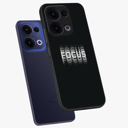 Focus Mode On Glass Case displayed in angled mockup highlighting clean minimal text artwork with modern aesthetic style.