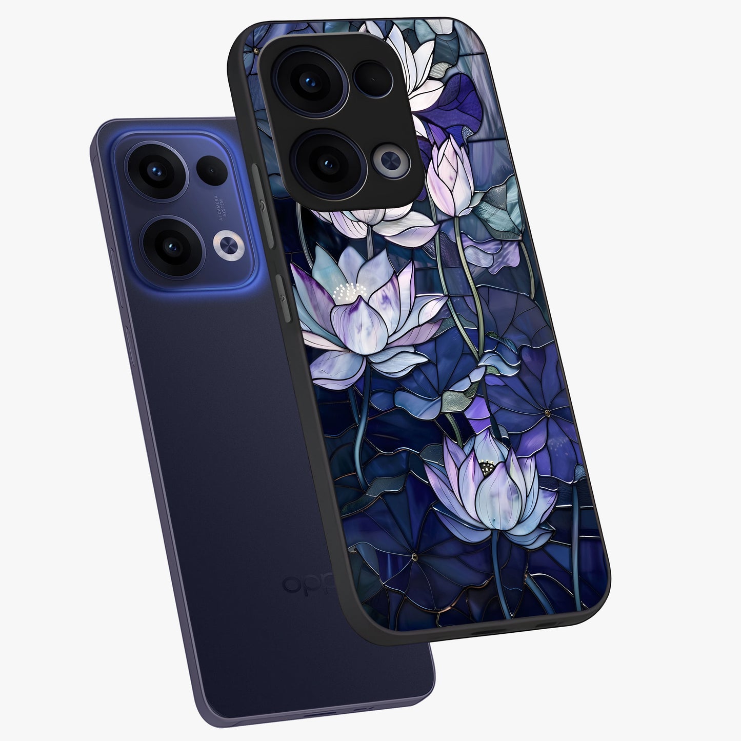 Gloss Petal Rush Glass Case displayed in angled mockup highlighting vibrant petal design with elegant floral aesthetic.