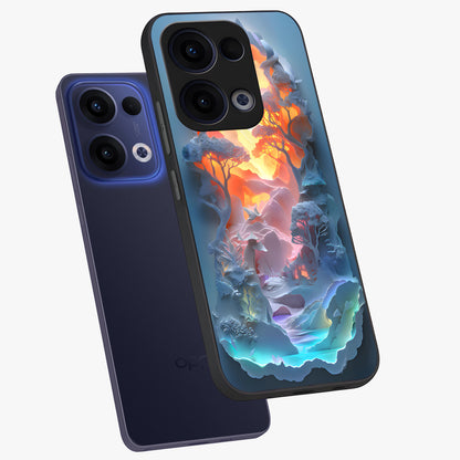 Glow Forest Portal Glass Case displayed in angled mockup highlighting mystical forest design with magical glowing aesthetic.