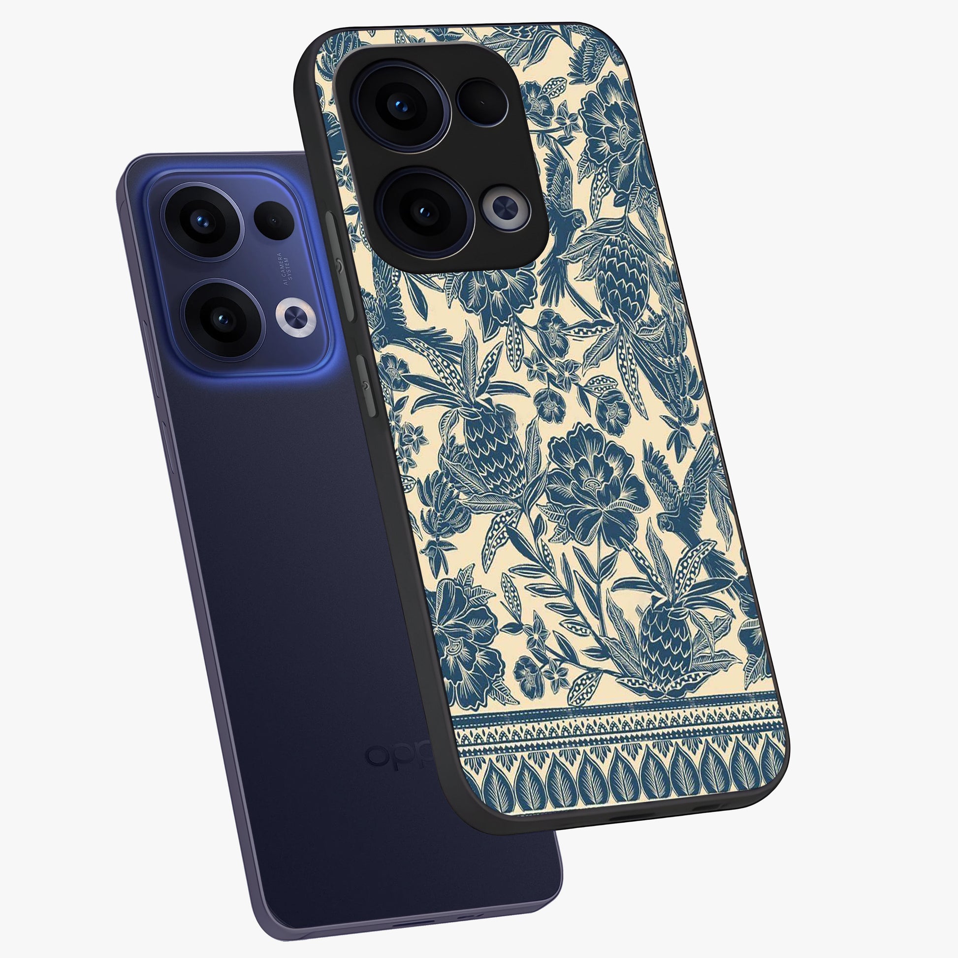 Heirloom Wild Bloom Glass Case displayed in angled mockup highlighting botanical bloom design with classic aesthetic style.