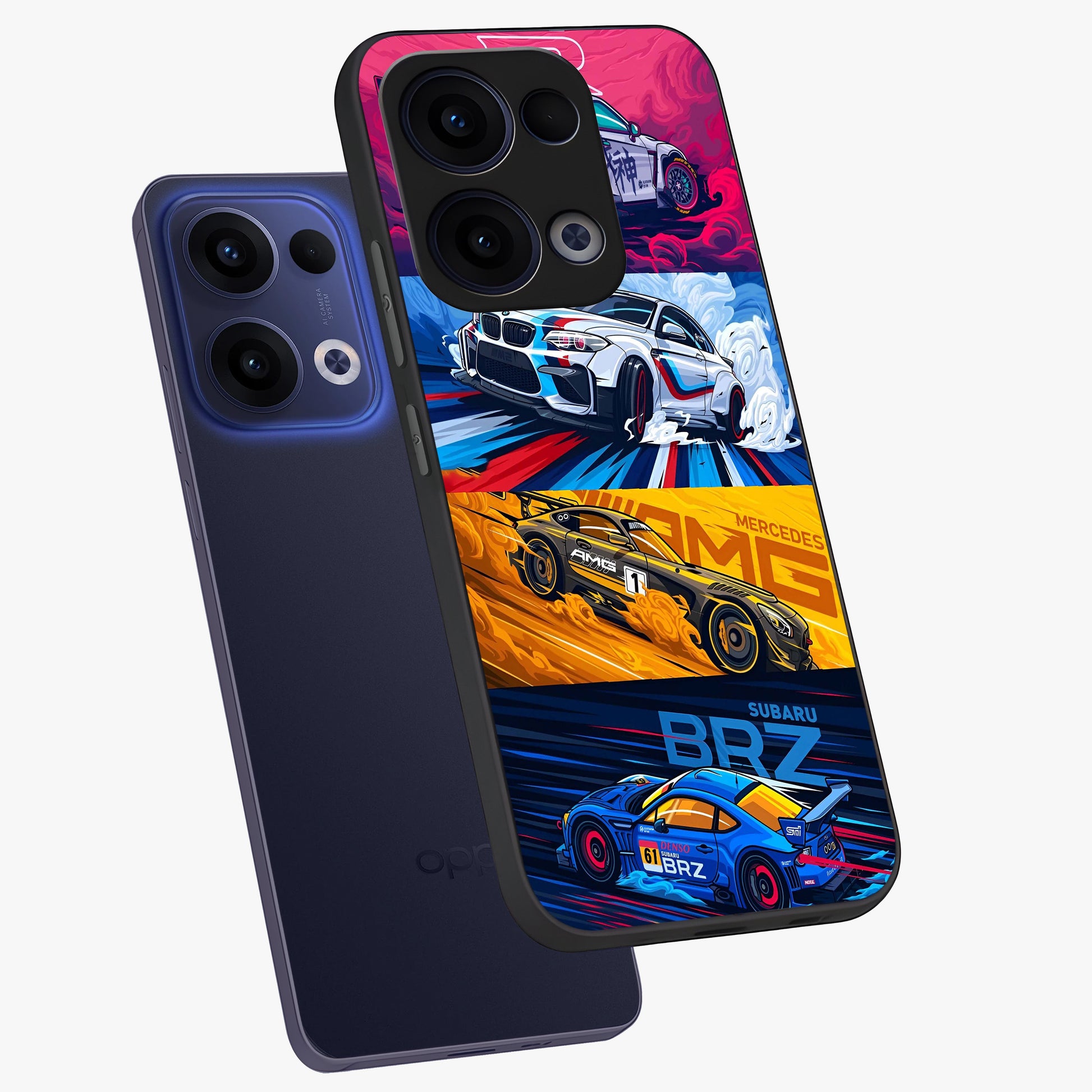 JDM Sports Car Glass Case displayed in angled mockup highlighting sleek Japanese racing car design with automotive aesthetic.