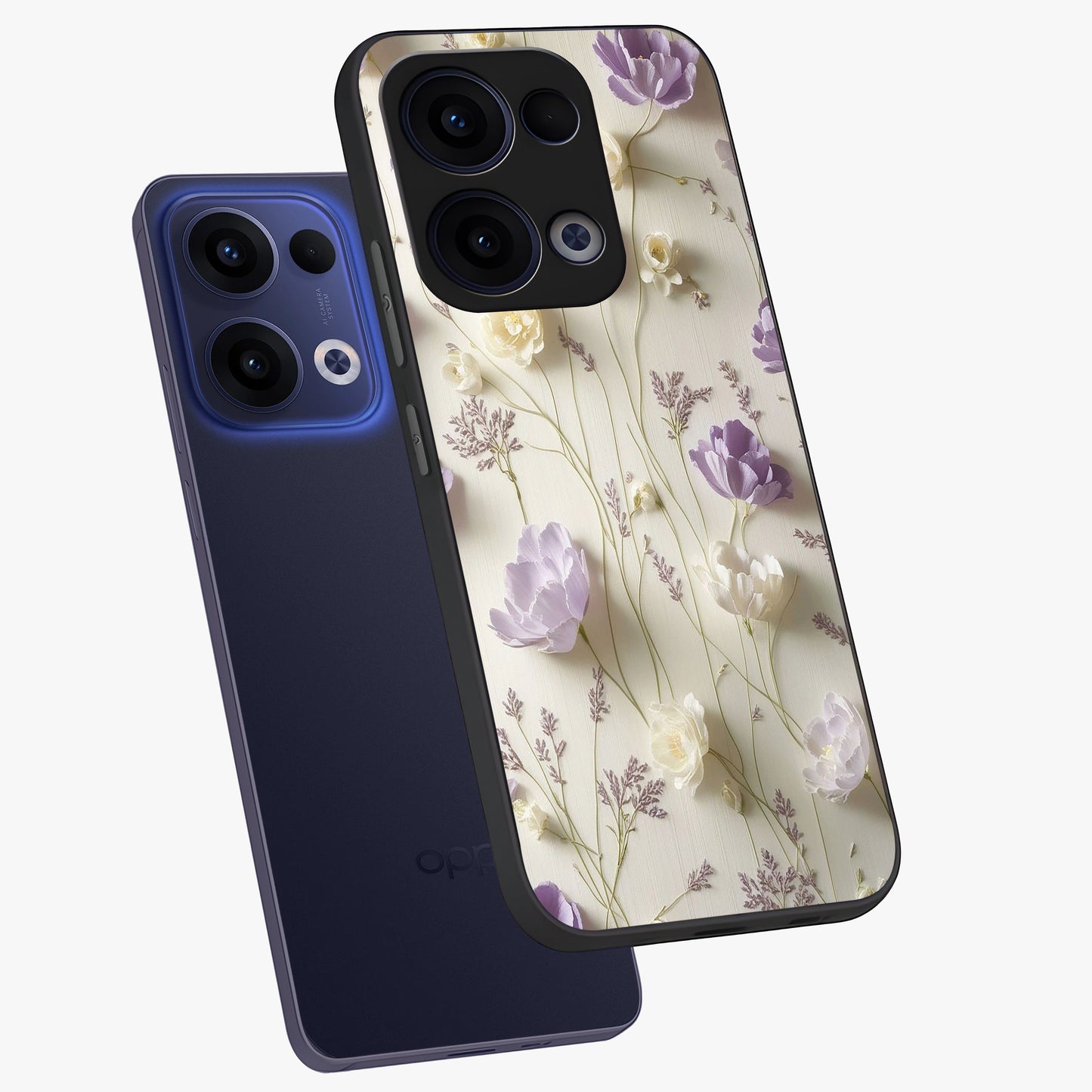 Lilac Breeze Harmony Glass Case displayed in angled mockup highlighting calm lilac breeze design with soothing aesthetic style.