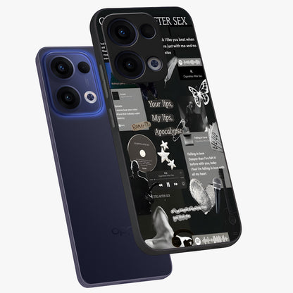 Midnight Love Echo Glass Case displayed in angled mockup highlighting elegant love inspired design with deep aesthetic style.