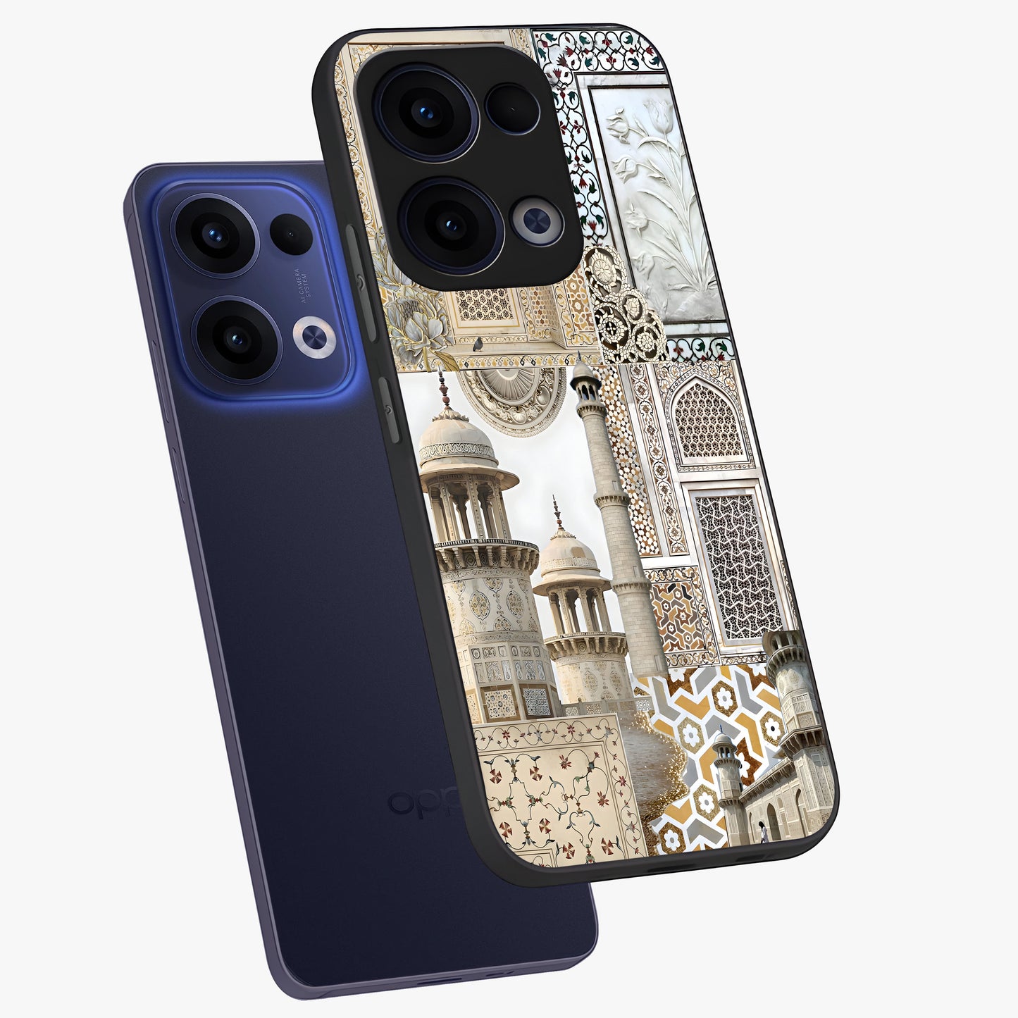Mughal Marble Legacy Glass Case displayed in angled mockup highlighting elegant heritage marble artwork with royal aesthetic.