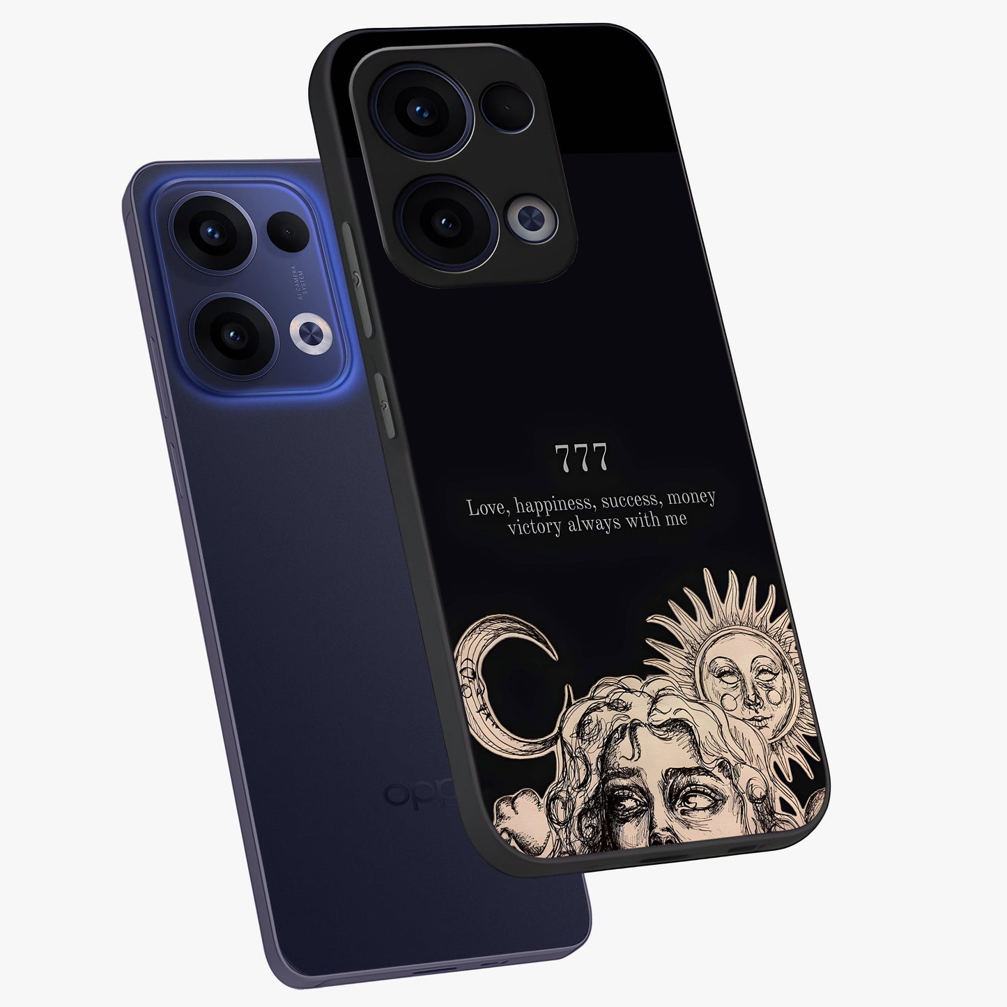 Mystic Victory Aura Glass Case displayed in angled mockup highlighting energetic aura design with bold mystical aesthetic.