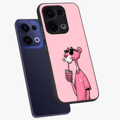 Pink Panther Glass Case displayed in angled mockup highlighting playful cartoon character design with vibrant pink aesthetic.