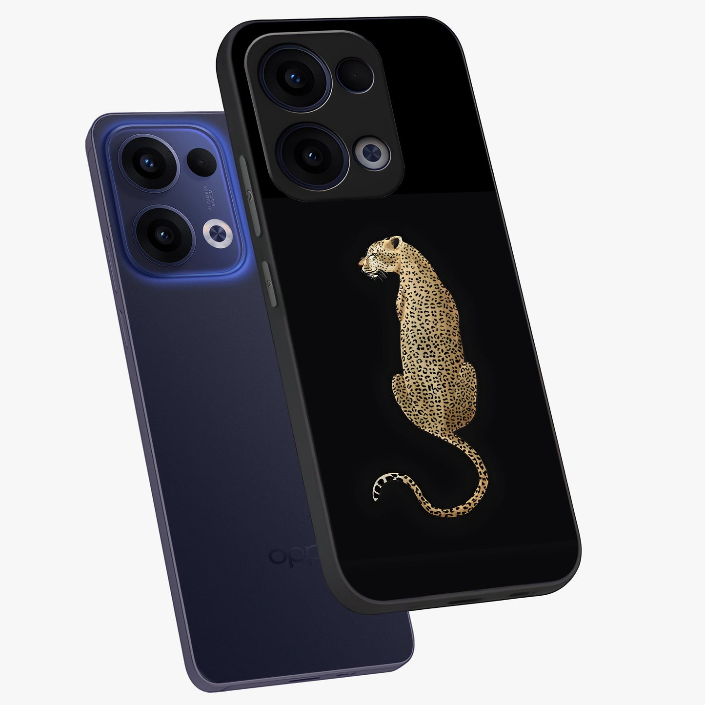 Regal Leopard Glass Case displayed in angled mockup highlighting powerful animal illustration with stylish wild aesthetic.