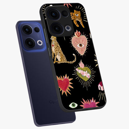 Sacred Jungle Heart Glass Case displayed in angled mockup highlighting lush tropical design with natural aesthetic style.