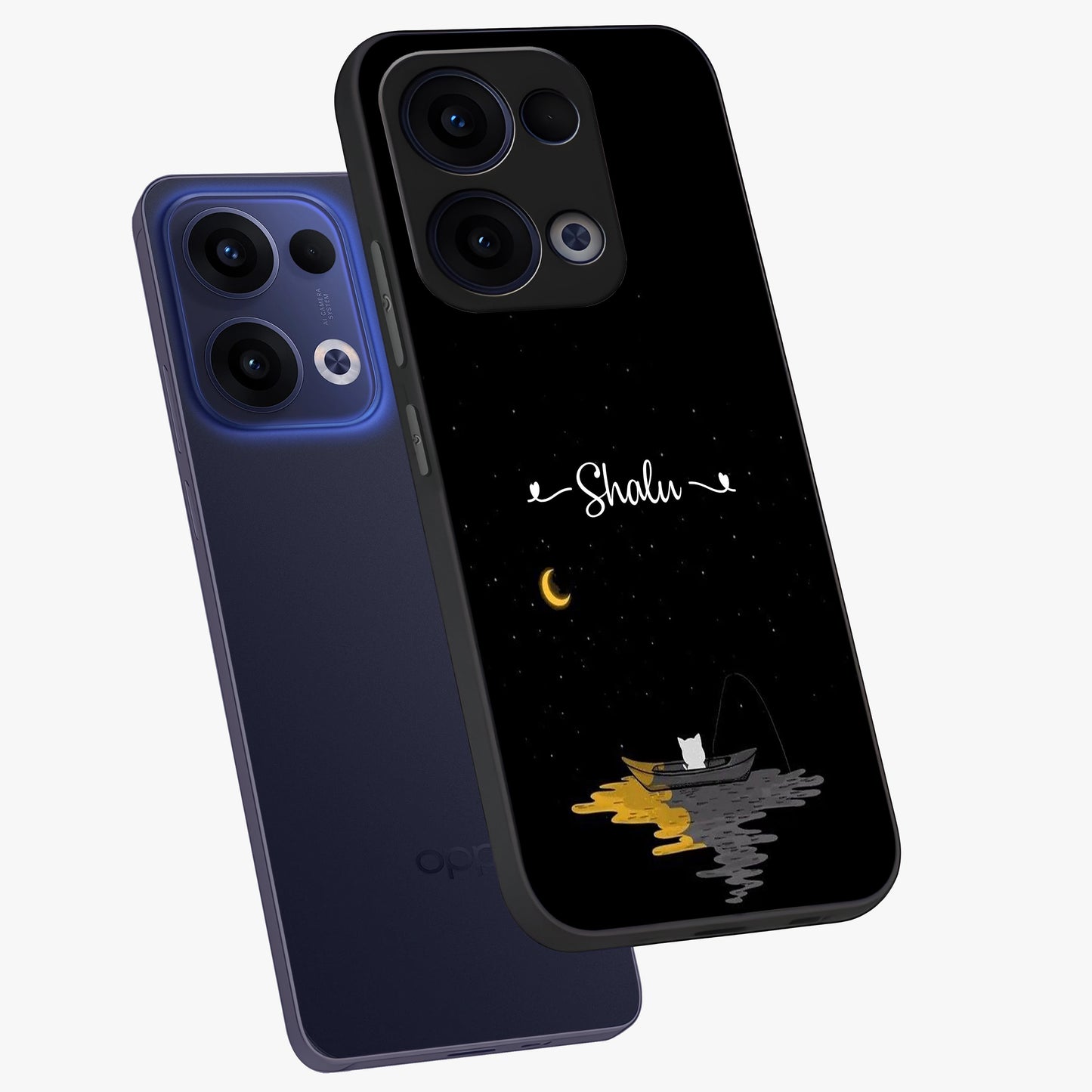 Silent Night Row Glass Case displayed in angled mockup highlighting peaceful evening design with dreamy night aesthetic.