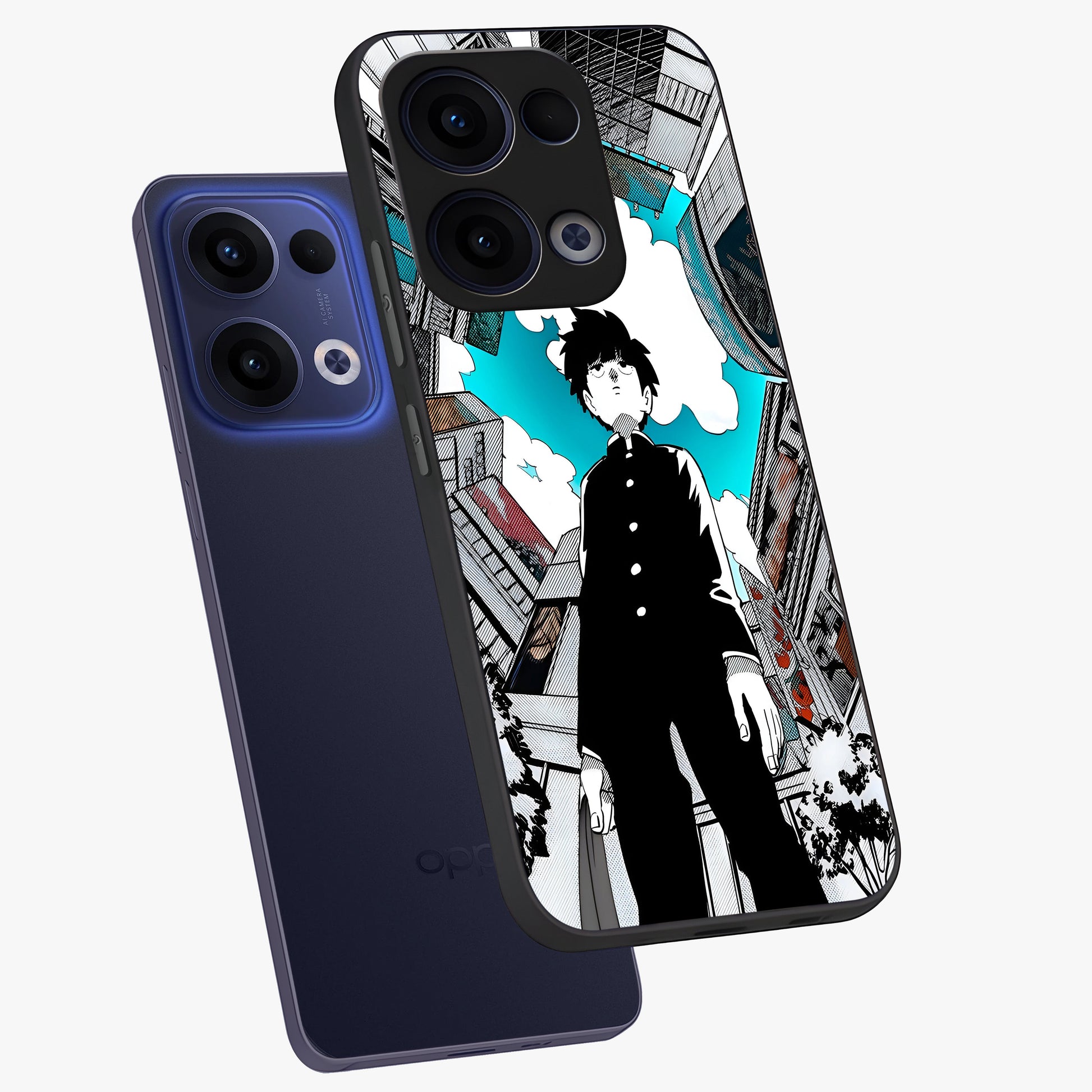 Silent Psychic Awakening Glass Case displayed in angled mockup highlighting spiritual awakening design with cosmic aesthetic.