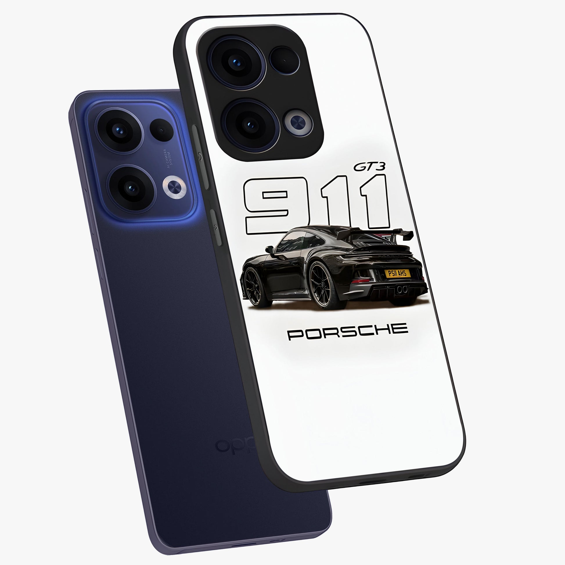 Turbo Legacy Icon Glass Case displayed in angled mockup highlighting dynamic automotive design with performance aesthetic.