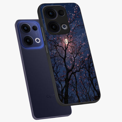 Twilight Sakura Serenade Glass Case displayed in angled mockup highlighting delicate sakura flower design with dreamy aesthetic.