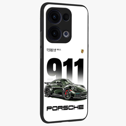 911 Turbo Dominance Glass Case upright perspective showcasing powerful racing design and modern automotive aesthetic.