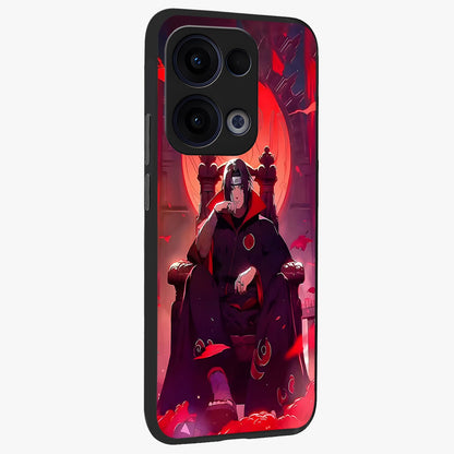 Blood Moon Sovereign Glass Case upright view showcasing powerful moon inspired artwork with cosmic aesthetic style.
