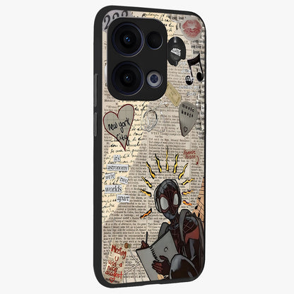 City Dream Sketch Glass Case upright view showcasing urban skyline artwork with stylish hand drawn design.