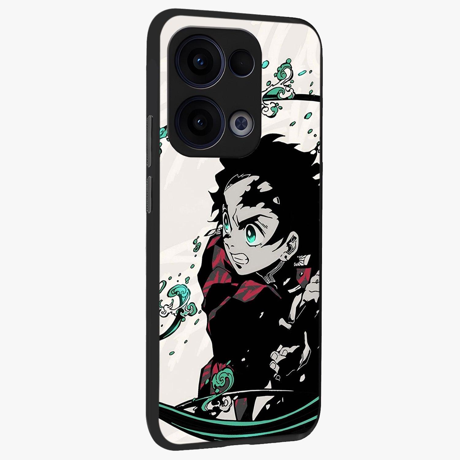 Demon Slayer Glass Case upright view showcasing powerful anime artwork with intense warrior theme.