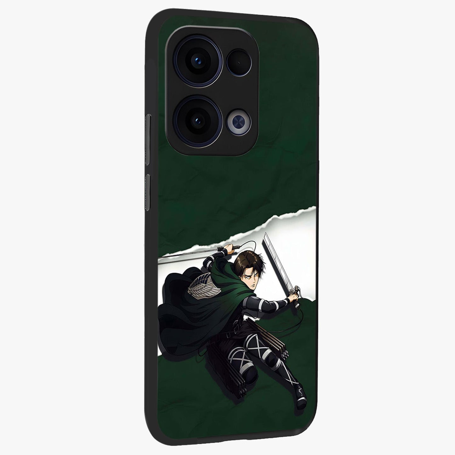 Emerald War Vanguard Glass Case upright view showcasing dramatic warrior artwork with bold fantasy theme.