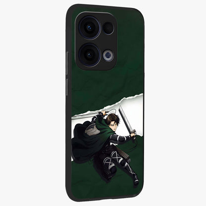 Emerald War Vanguard Glass Case upright view showcasing dramatic warrior artwork with bold fantasy theme.