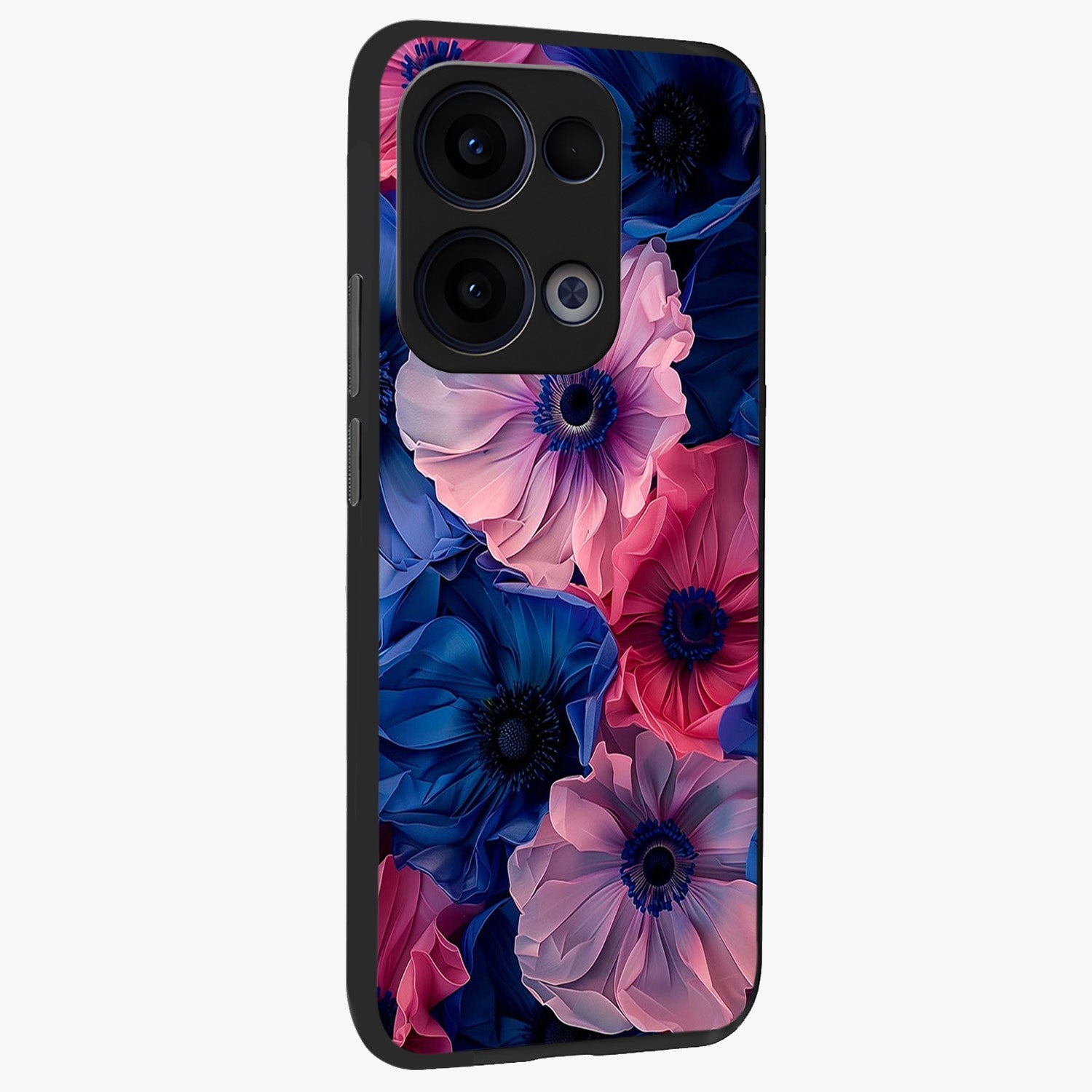 Flower Paper Art Pattern Glass Case upright view showcasing decorative paper floral artwork with creative craft style.